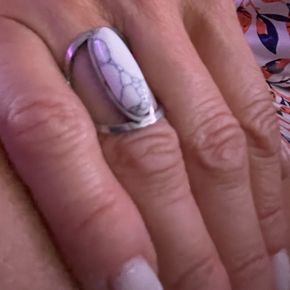 NWT Stainless Steel Silver enamel Woman ring Size 7 - Picture 14 of 15